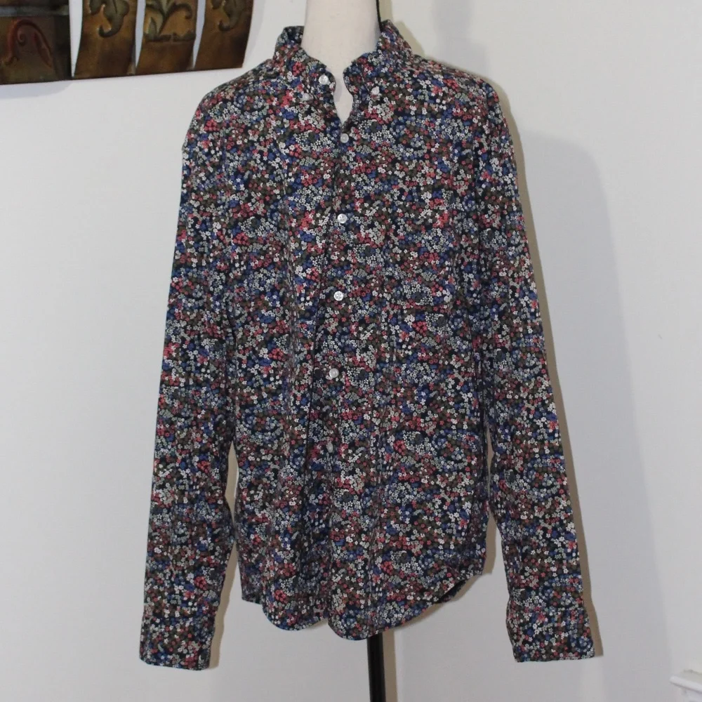 J. Crew, Flex Washed slim floral long sleeve shirt XLarge